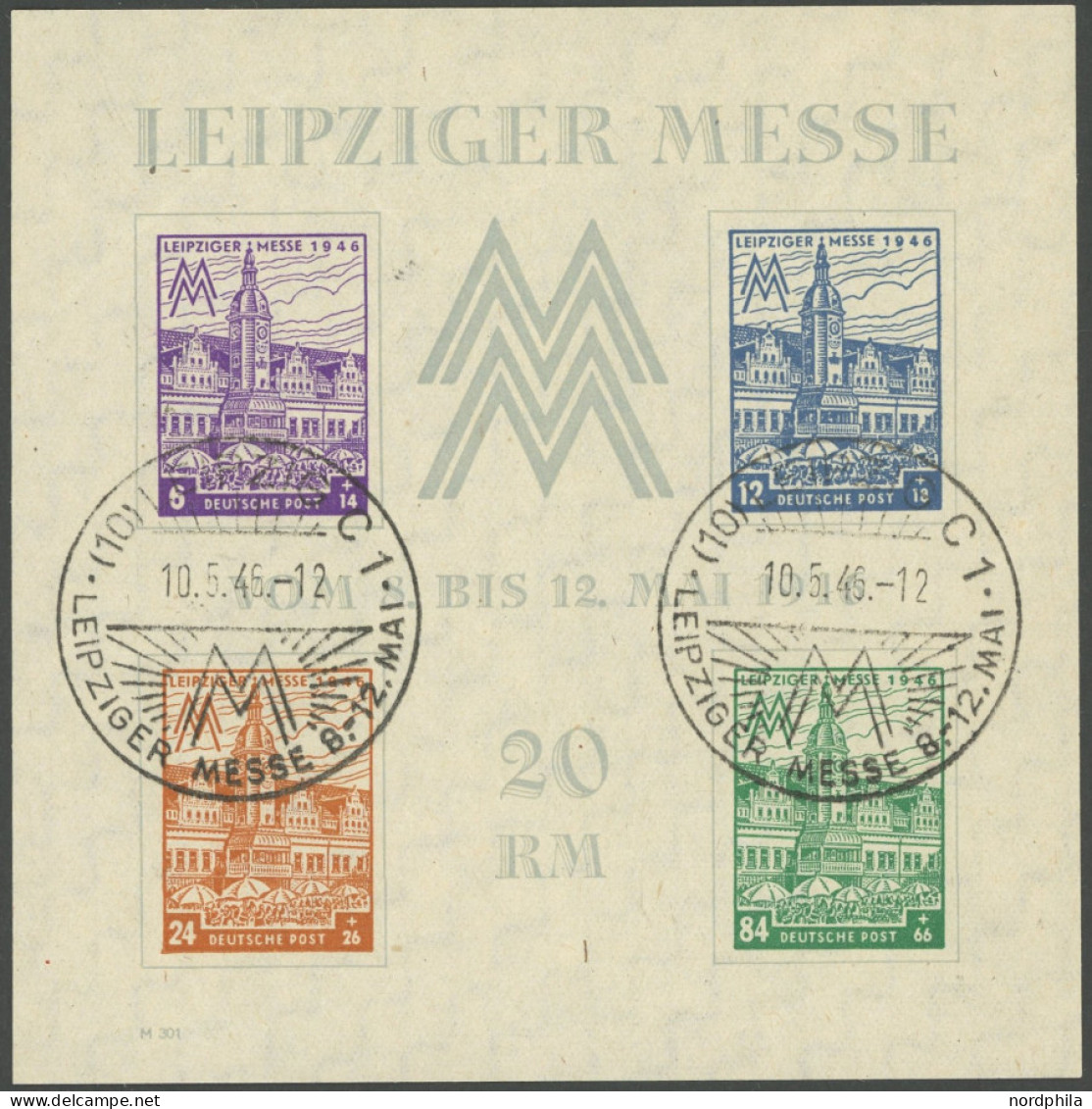 WEST-SACHSEN Bl. 5X/Ya O, 1946, Blockpaar Leipziger Messe, Beide Wz., Sonderstempel, Pracht, Mi. 700.- - Andere & Zonder Classificatie