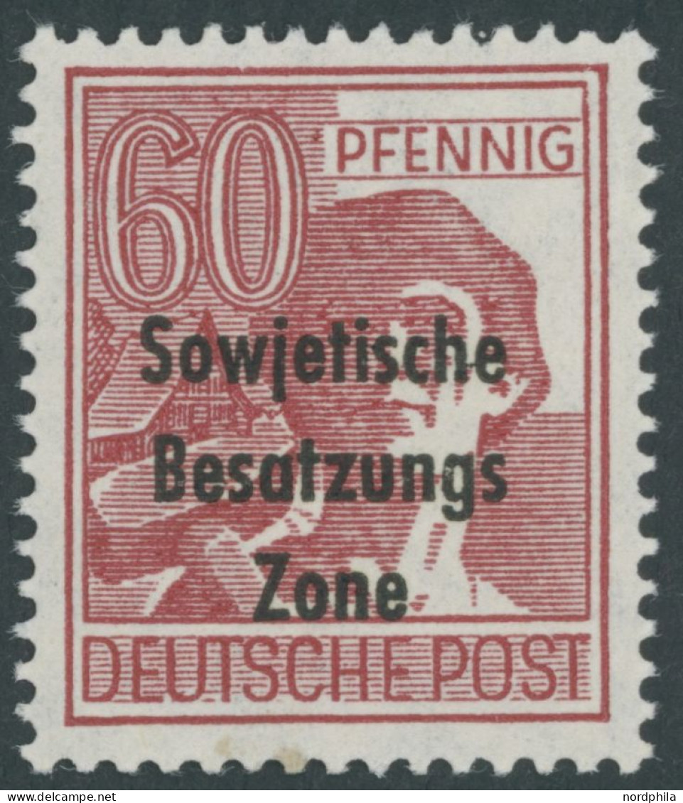 ALLGEMEINE-AUSGABEN 195a , 1948, 60 Pf. Karmin, Postfrisch, Pracht, Gepr. Paul, Mi. 80.- - Otros & Sin Clasificación