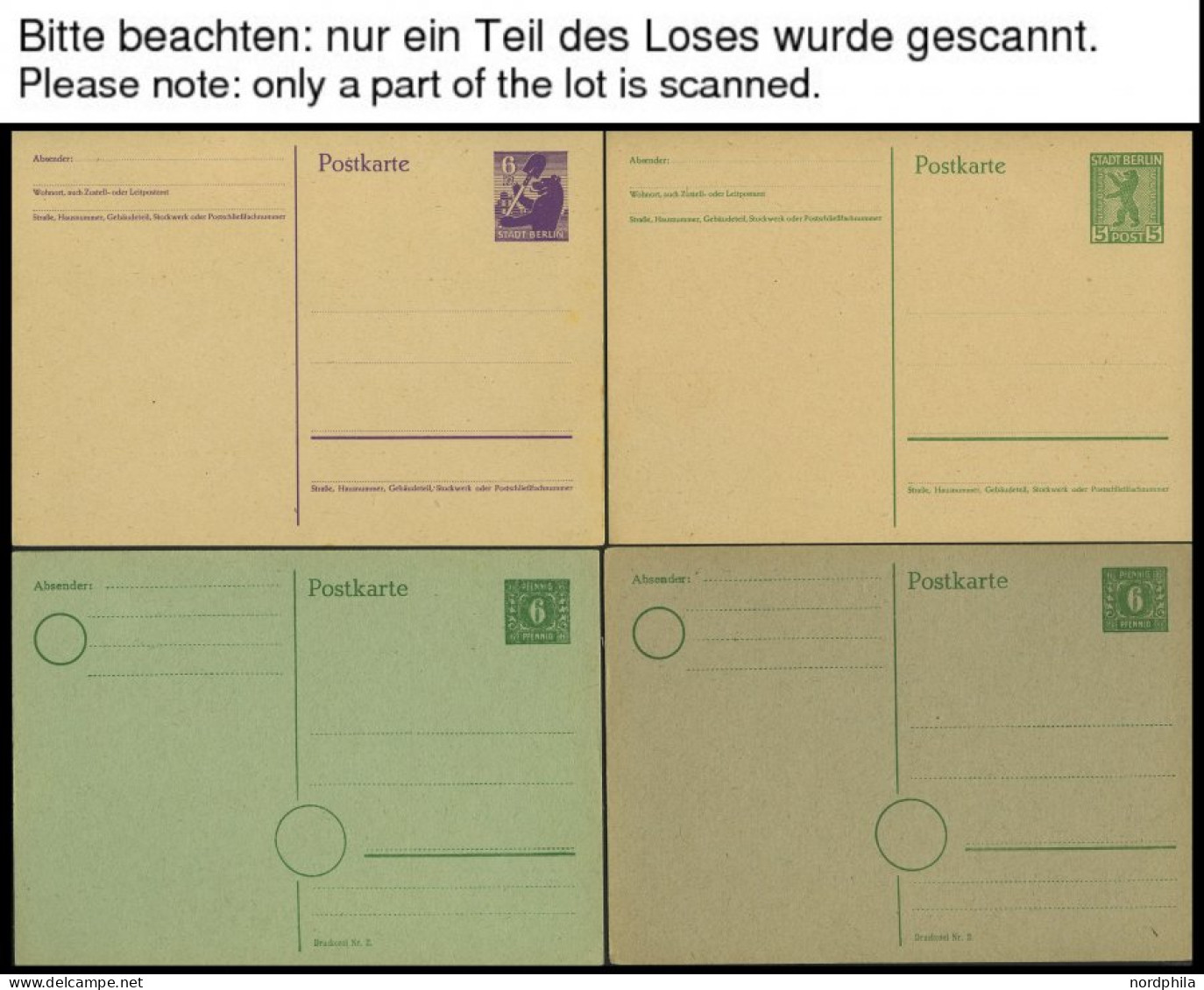 SAMMLUNGEN, LOTS Aus P 1-35 BRIEF, 1945-53, 18 Verschiedene Ungebrauchte Ganzsachenkarten, Fast Nur Prachterhaltung, Mi. - Sonstige & Ohne Zuordnung