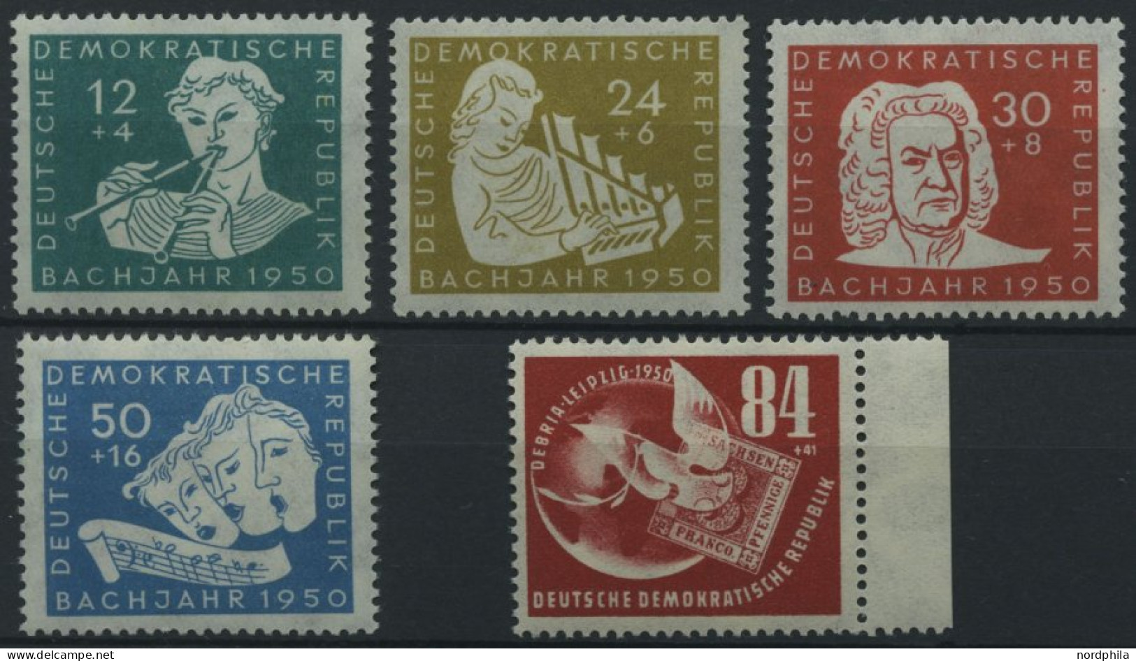DDR 256-60 , 1950, Bach Und DEBRIA, Pracht, Mi. 95.- - Used Stamps
