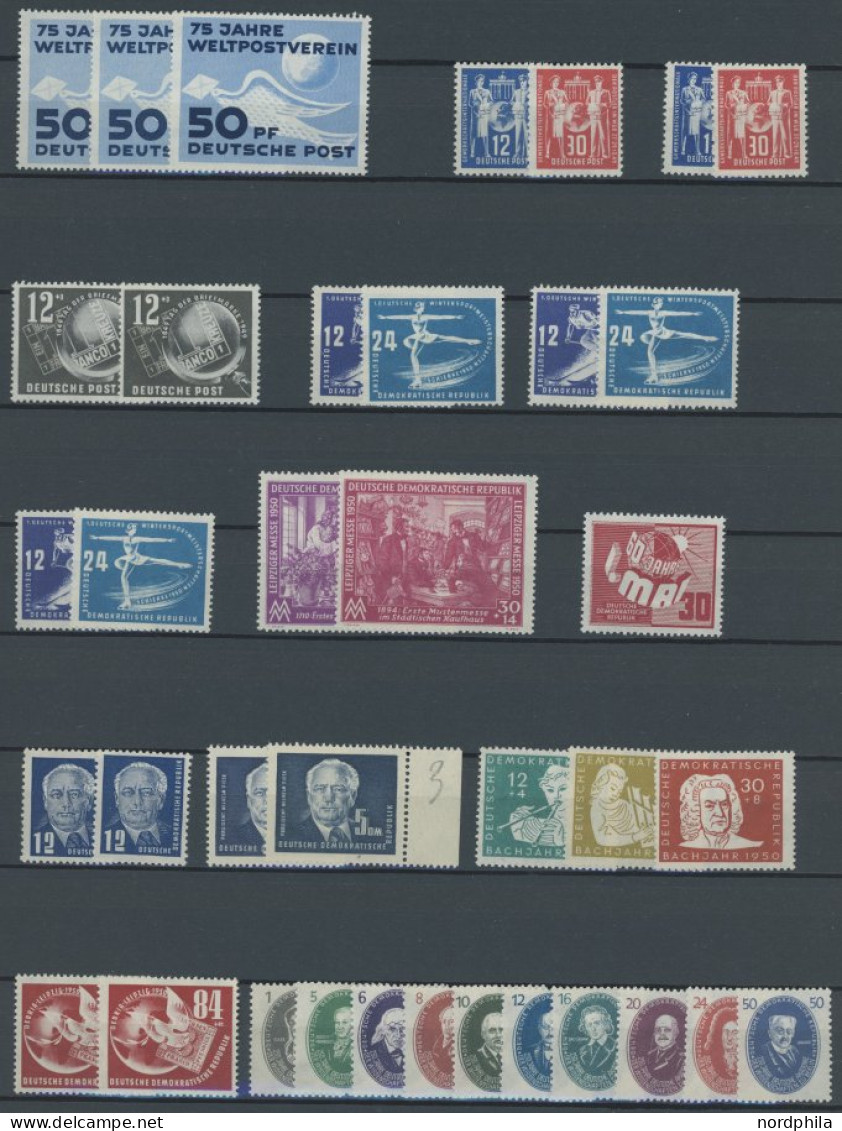LOTS , Reichhaltige Dublettenpartie DDR Von 1949 - 1956 Mit Einigen Guten Werten, Sätzen Und Blocks, Erhaltung Feinst/Pr - Sammlungen