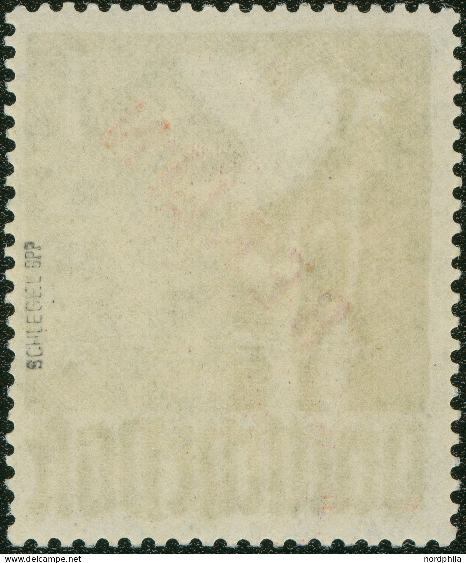 BERLIN 33 AF VII , 1949, 1 M. Rotaufdruck Mit Aufdruckfehler Im Feld 45: Rechter Aufstrich Des N Oben Verdünnt, Entfalzt - Unused Stamps