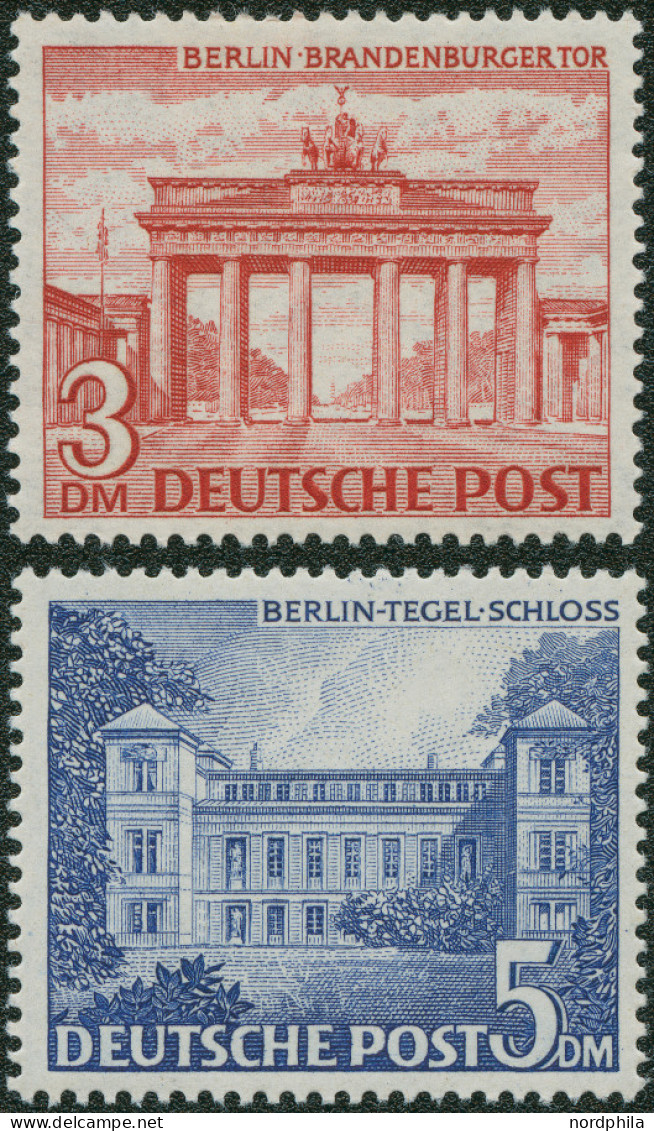 BERLIN 59-60 , 1949, 3 Und 5 Mark Bauten, 2 Postfrische Prachtwerte, Mi. 460,- - Autres & Non Classés