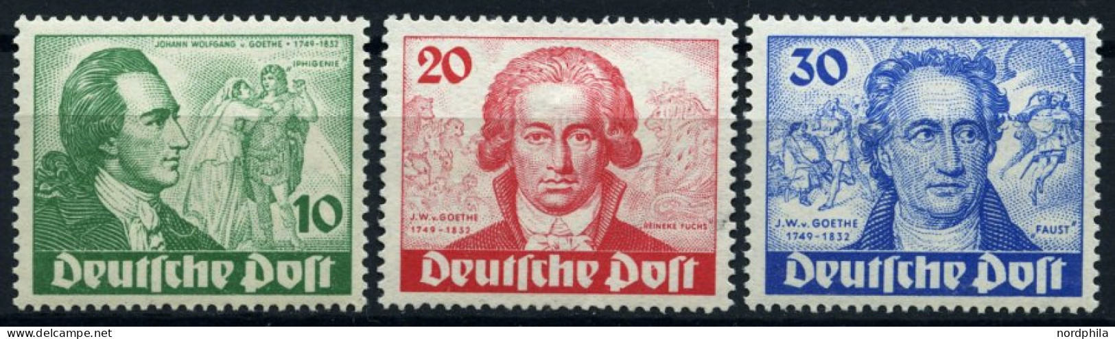 BERLIN 61-63 , 1949, Goethe, Prachtsatz, Mi. 320.- - Used Stamps