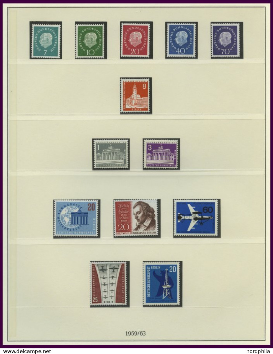 SAMMLUNGEN , 1953-90, Ab Glocke Mitte Komplette Postfrische Sammlung In 2 Lindner Falzlosalben, Text Komplett, Prachterh - Collections