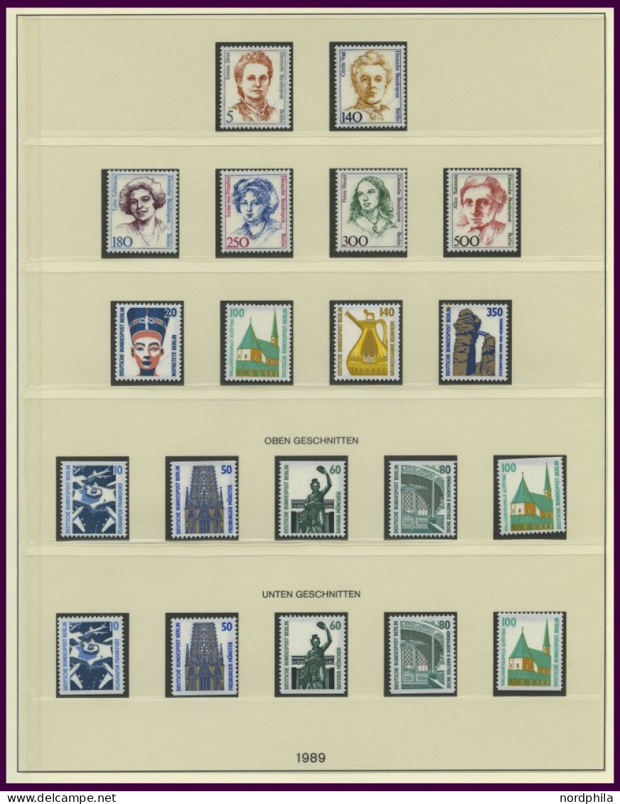 SAMMLUNGEN , 1953-90, ab Glocke Mitte komplette postfrische Sammlung in 2 Lindner Falzlosalben, Text komplett, Prachterh