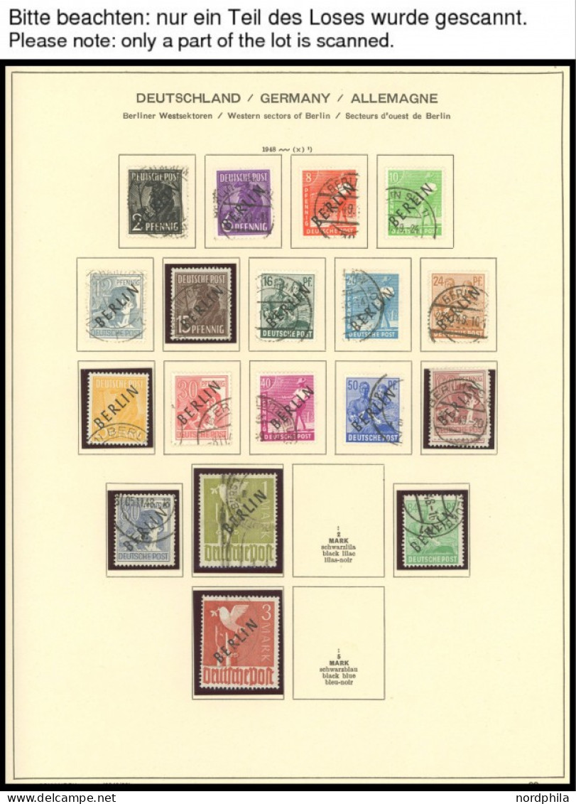 SAMMLUNGEN O, 1948-90, Bis Auf 2 Und 5 M. Schwarzaufdruck Und Bl. 1 Komplette Gestempelte Sammlung Im Schaubek Album, Bi - Other & Unclassified