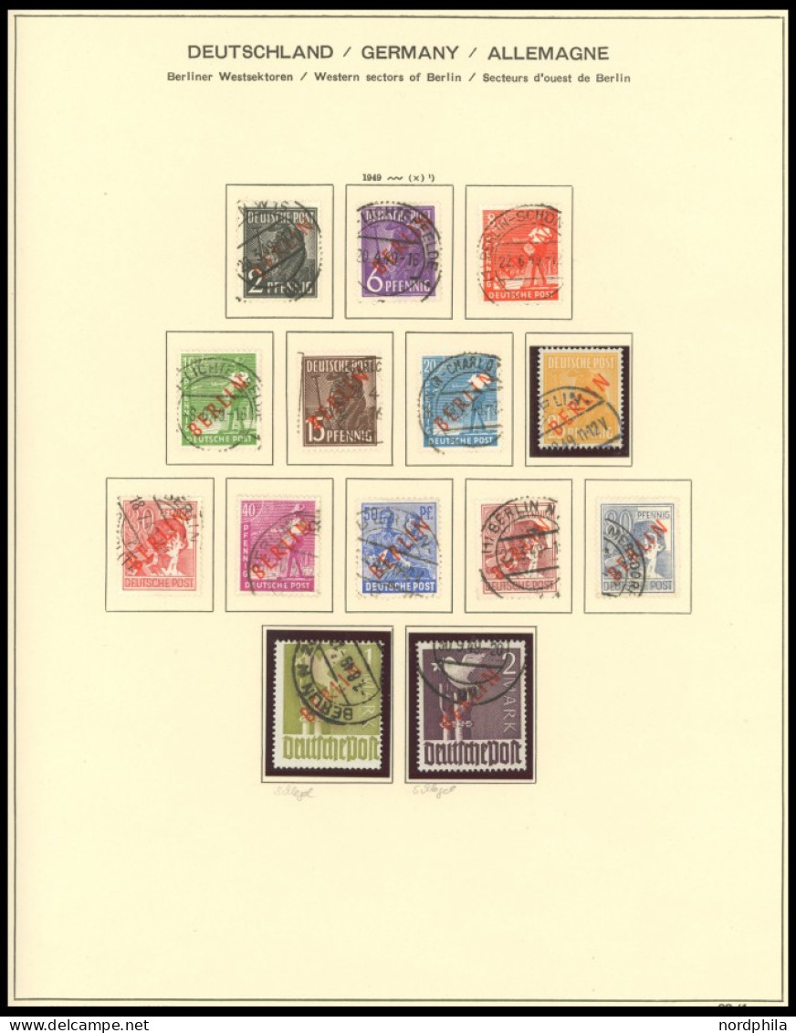 SAMMLUNGEN O, 1948-90, Bis Auf 2 Und 5 M. Schwarzaufdruck Und Bl. 1 Komplette Gestempelte Sammlung Im Schaubek Album, Bi - Other & Unclassified