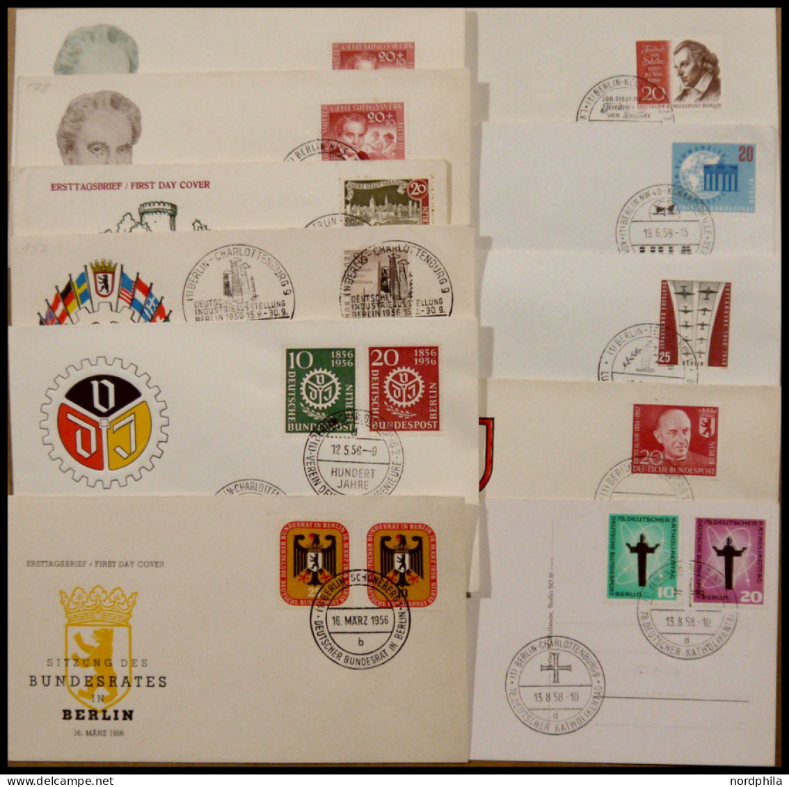 LOTS Aus 136-190Brief , 1956-59, 10 Verschiedene FDC, Feinst/Pracht - Sonstige & Ohne Zuordnung