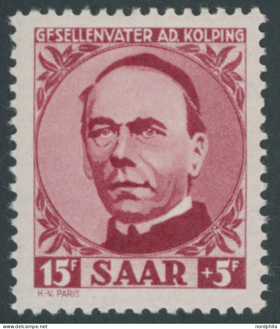 SAARLAND 289I , 1950, 15 Fr. Kolping Mit Abart GFSELLENVATER, Postfrisch, Pracht, Mi. 80.- - Sonstige & Ohne Zuordnung