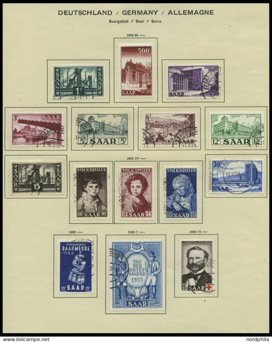 SAMMLUNGEN, LOTS O, FDC, Zweifach Gesammelte Sammlung Saarland Mit Einigen Guten Mittleren Werten, Prachterhaltung - Collections, Lots & Series