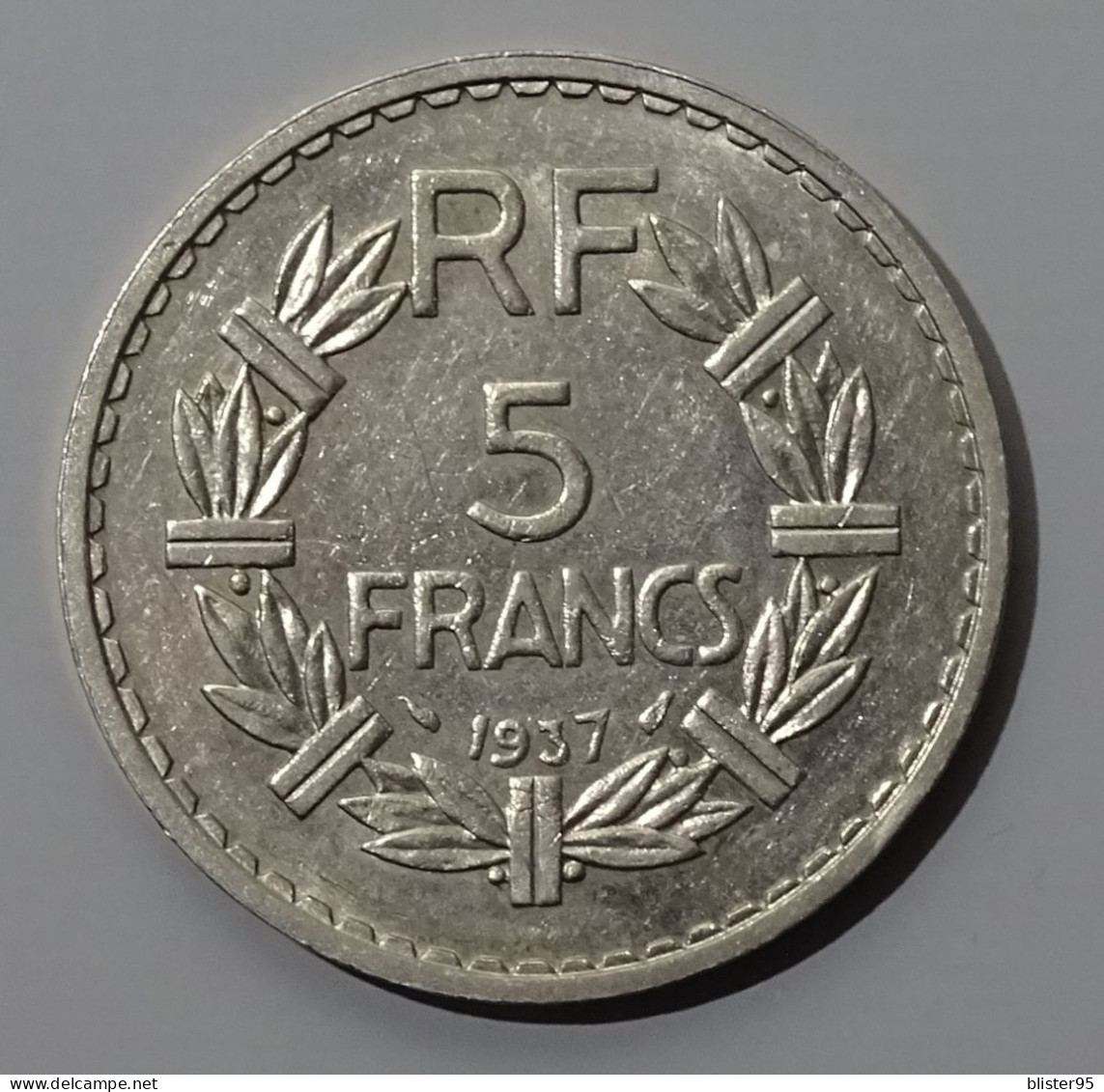 5 Francs 1937 Nickel Lavrillier En Etat Superbe , Année Rare - 5 Francs