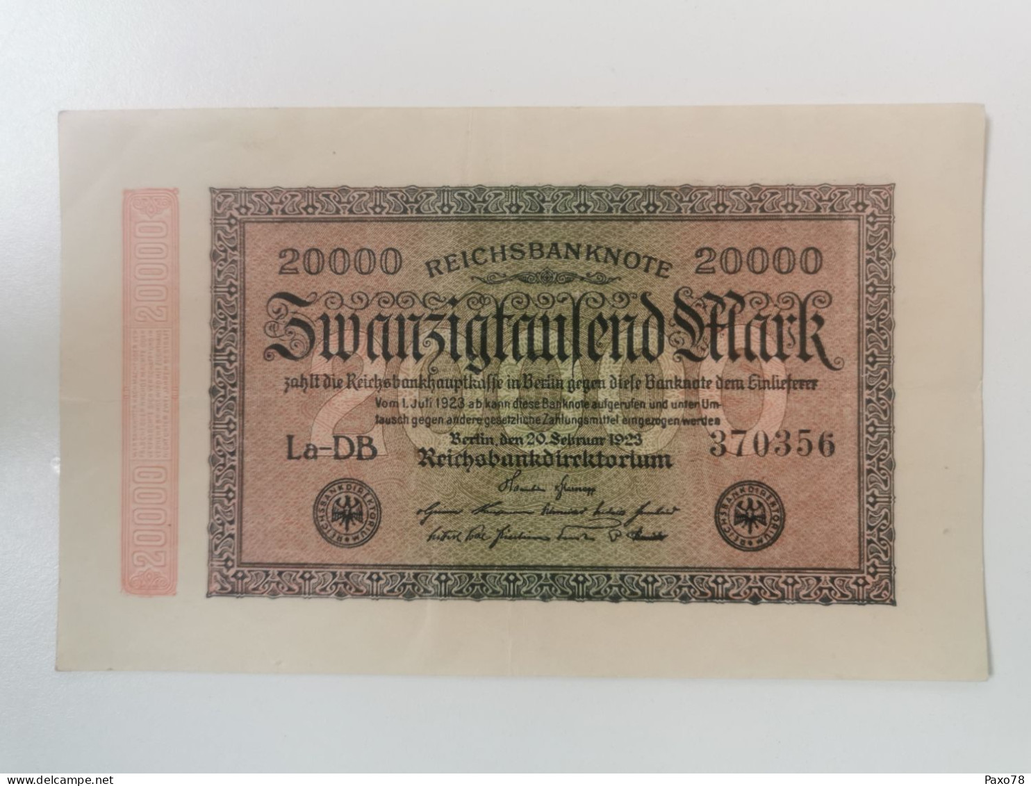 Allemagne, 20000 Marks 1923 - 20000 Mark