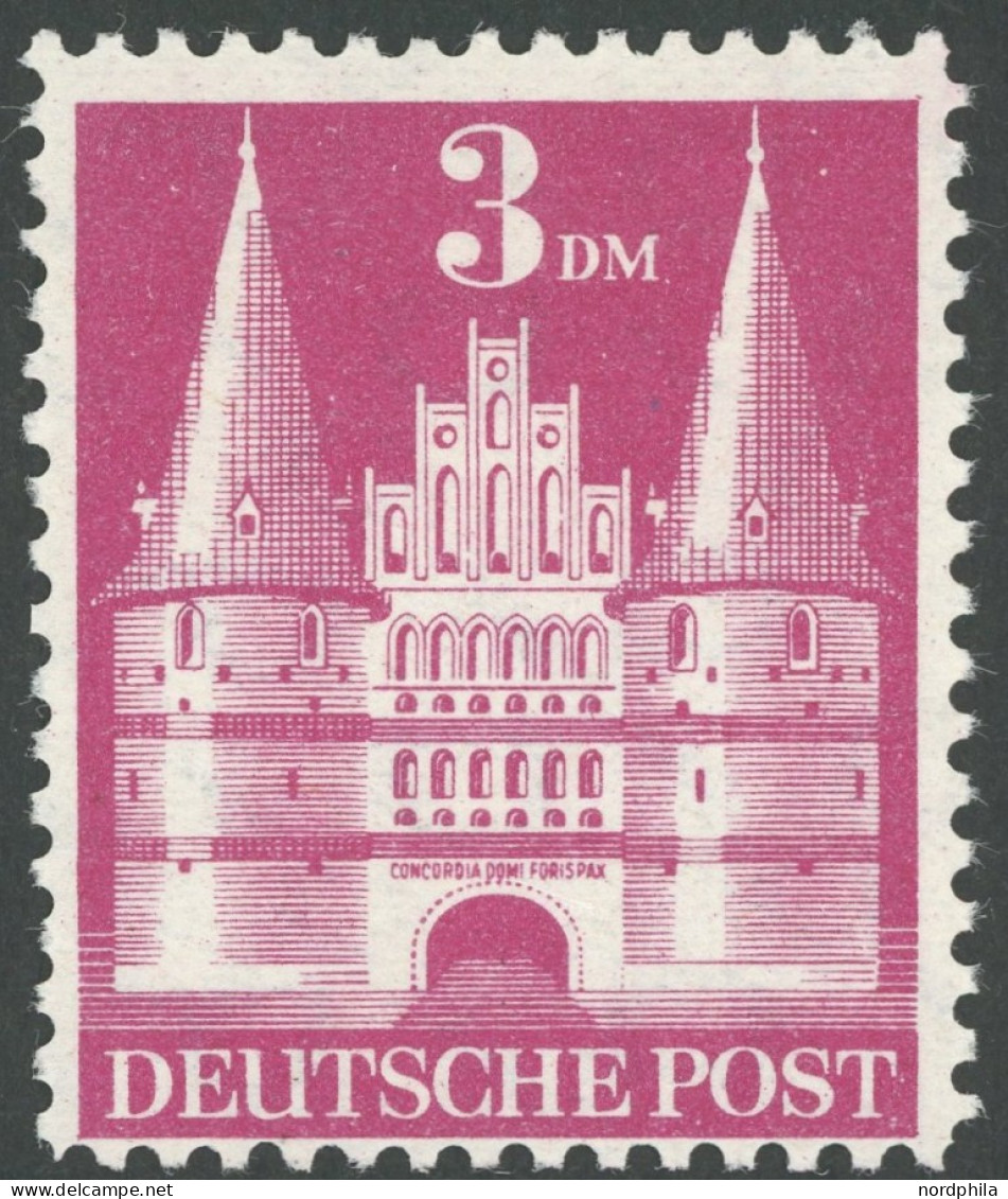 AMERIK. U. BRITISCHE ZONE 99IbYB , 1948, 3 DM Flache Treppe, Type Ib, Gezähnt L 11, Falzrest, Pracht, Mi. 55.- - Andere & Zonder Classificatie