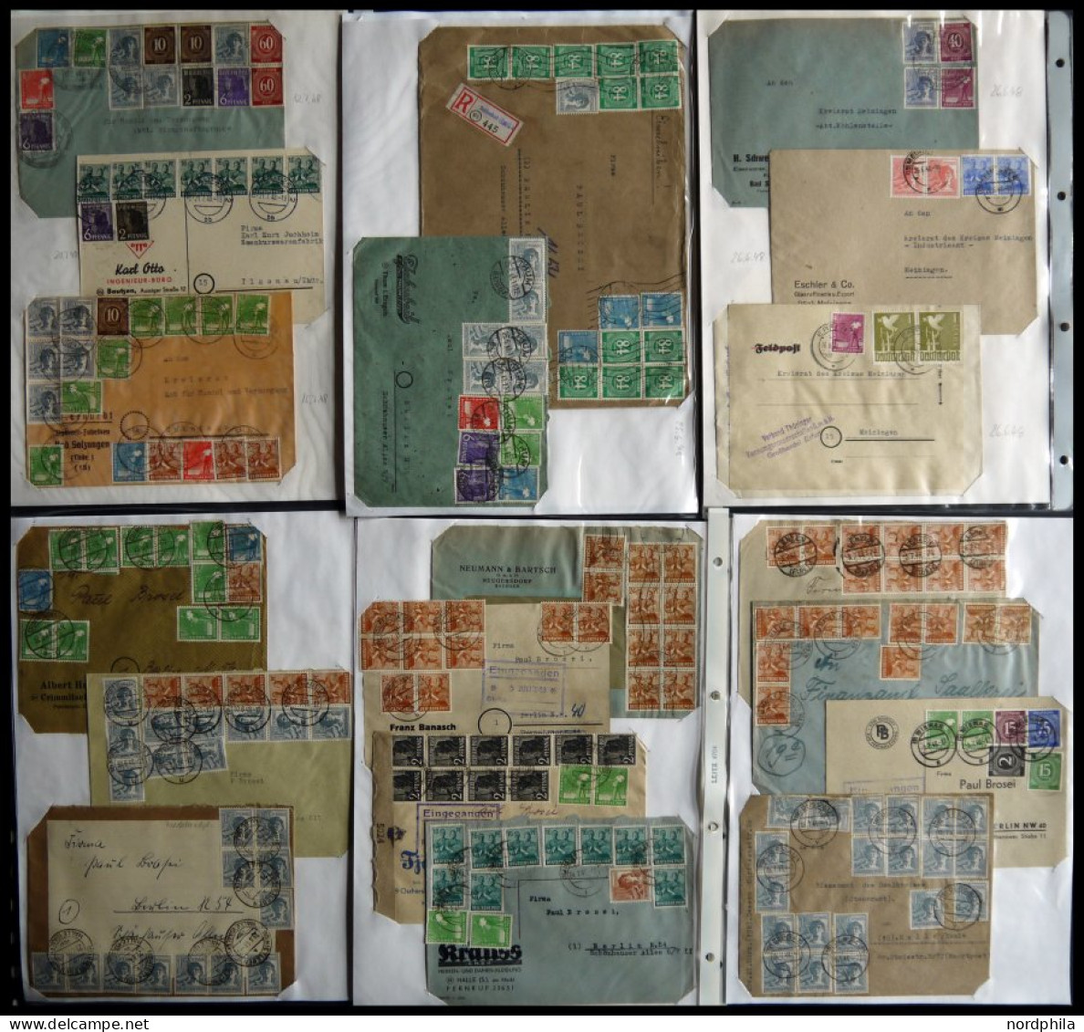 AMERIK. U. BRITISCHE ZONE 1948, Interessante Partie Von 64 Verschiedenen Belegen Zehnfachfrankaturen Der SBZ Vom 24.6. - - Sonstige & Ohne Zuordnung