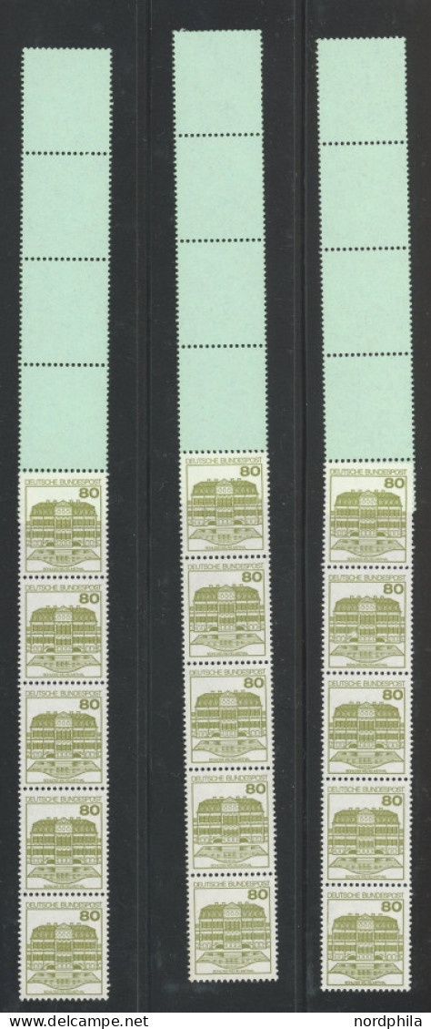 ROLLENMARKEN 1140-43AIR , 1982, Burgen Und Schlösser V, 20 Rollenmarken (RE5+4Lf), Fast Nur Prachterhaltung - Rolstempels