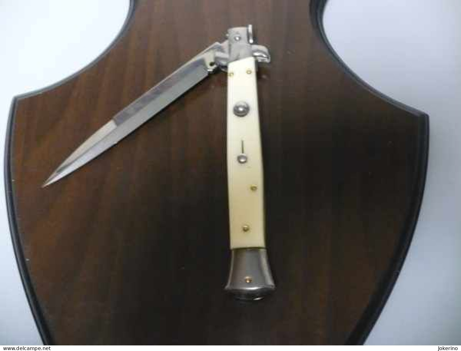 KNIFE -italian stiletto-28 cm-FRANK BELTRAME-lama baionetta- IMITAZIONE AVORIO - ACRILICO - MODELLO FB 28/91B