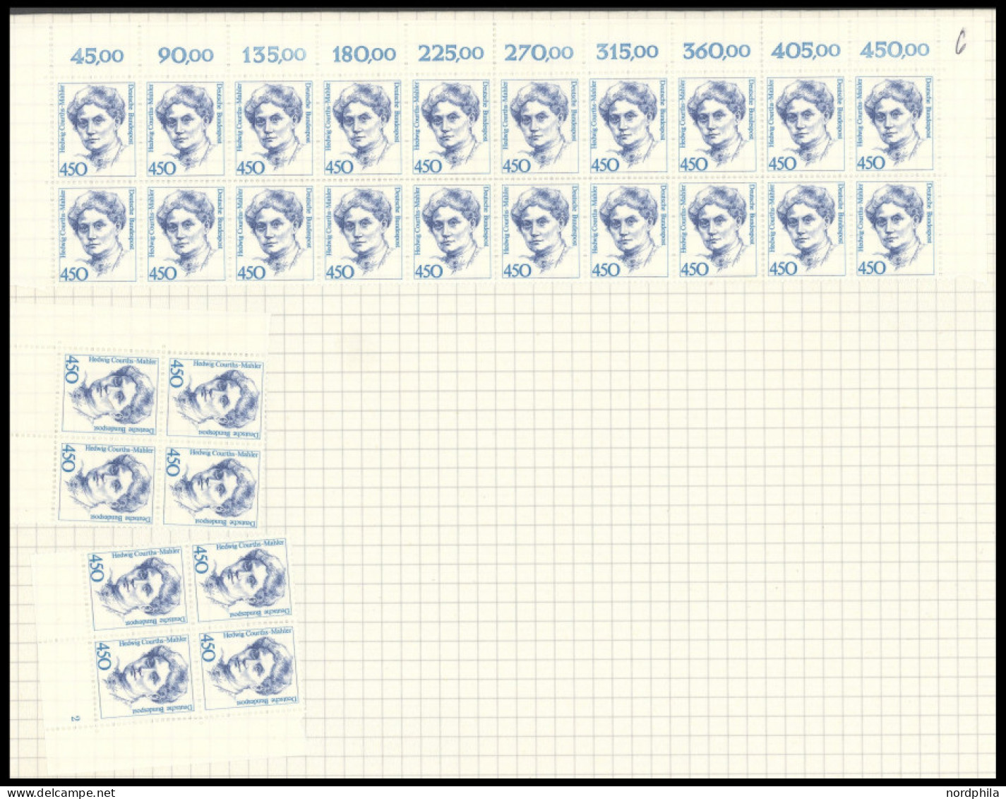 LOTS 1575-1708 , 1992/3, 2 Leitzordner Mit 25er-Bogen Bzw. Bogenteilen (mindestens 20-mal Pro Wert), Postfrisch, Pracht, - Andere & Zonder Classificatie