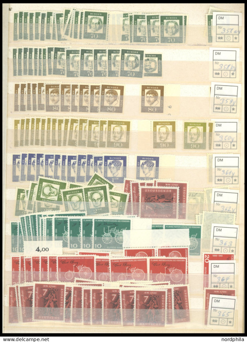 LOTS , 1952-1970, sauberes, reichhaltiges Händlerlager (Mi. 148-625), fast nur postfrische Prachterhaltung, sehr günstig