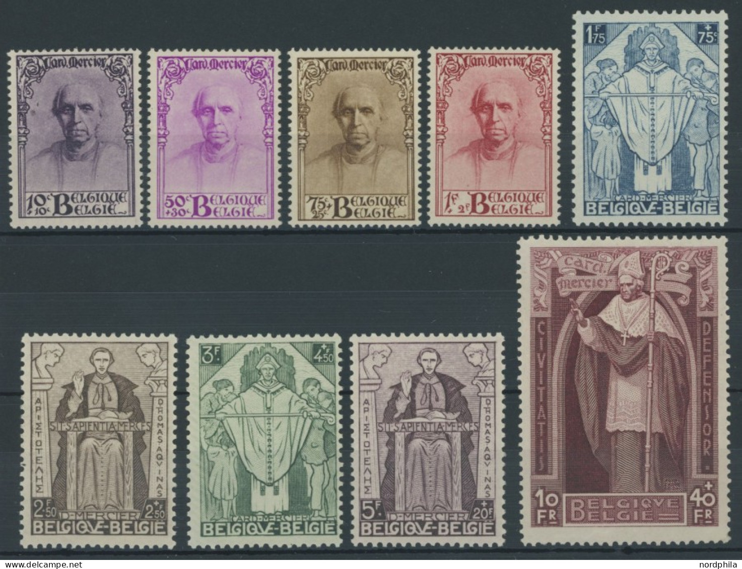 BELGIEN 333-41 , 1932, Kardinal Mercier, Postfrischer Prachtsatz, Mi. 1100.- - Other & Unclassified