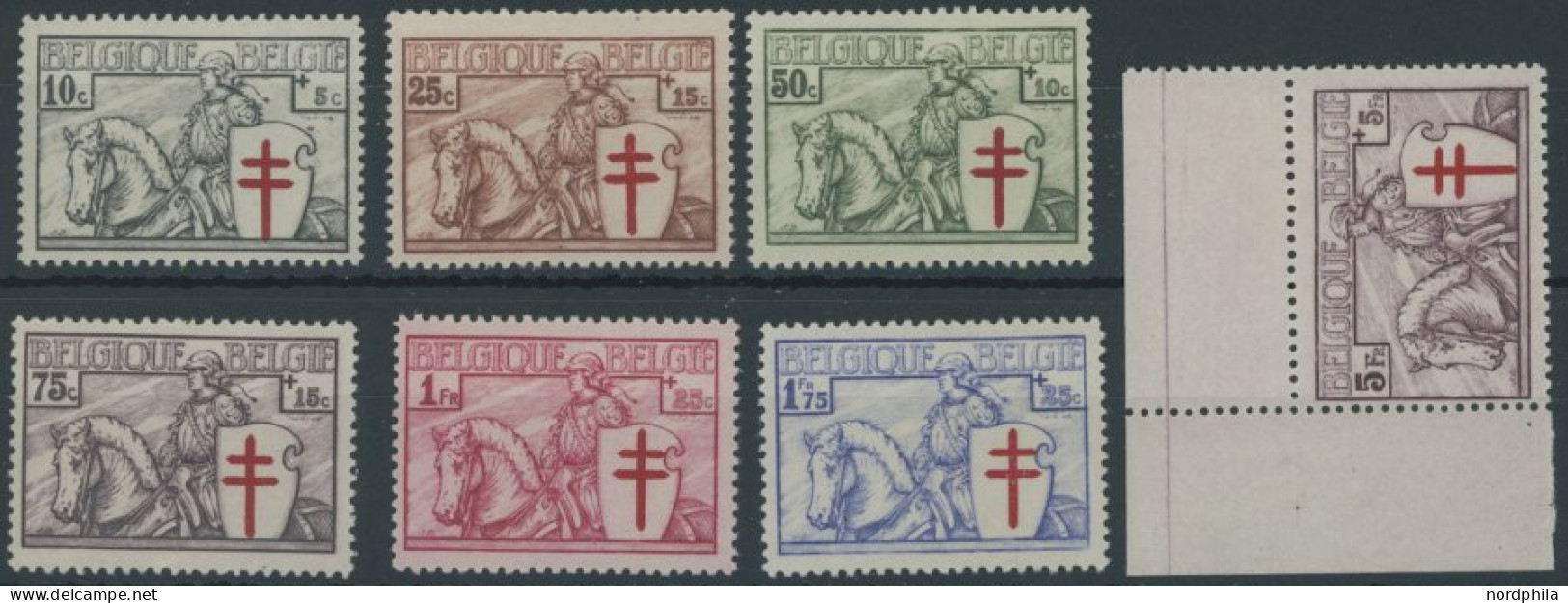 BELGIEN 386-92 , 1934, Tuberkulose, Prachtsatz, Mi. 420.- - Sonstige & Ohne Zuordnung