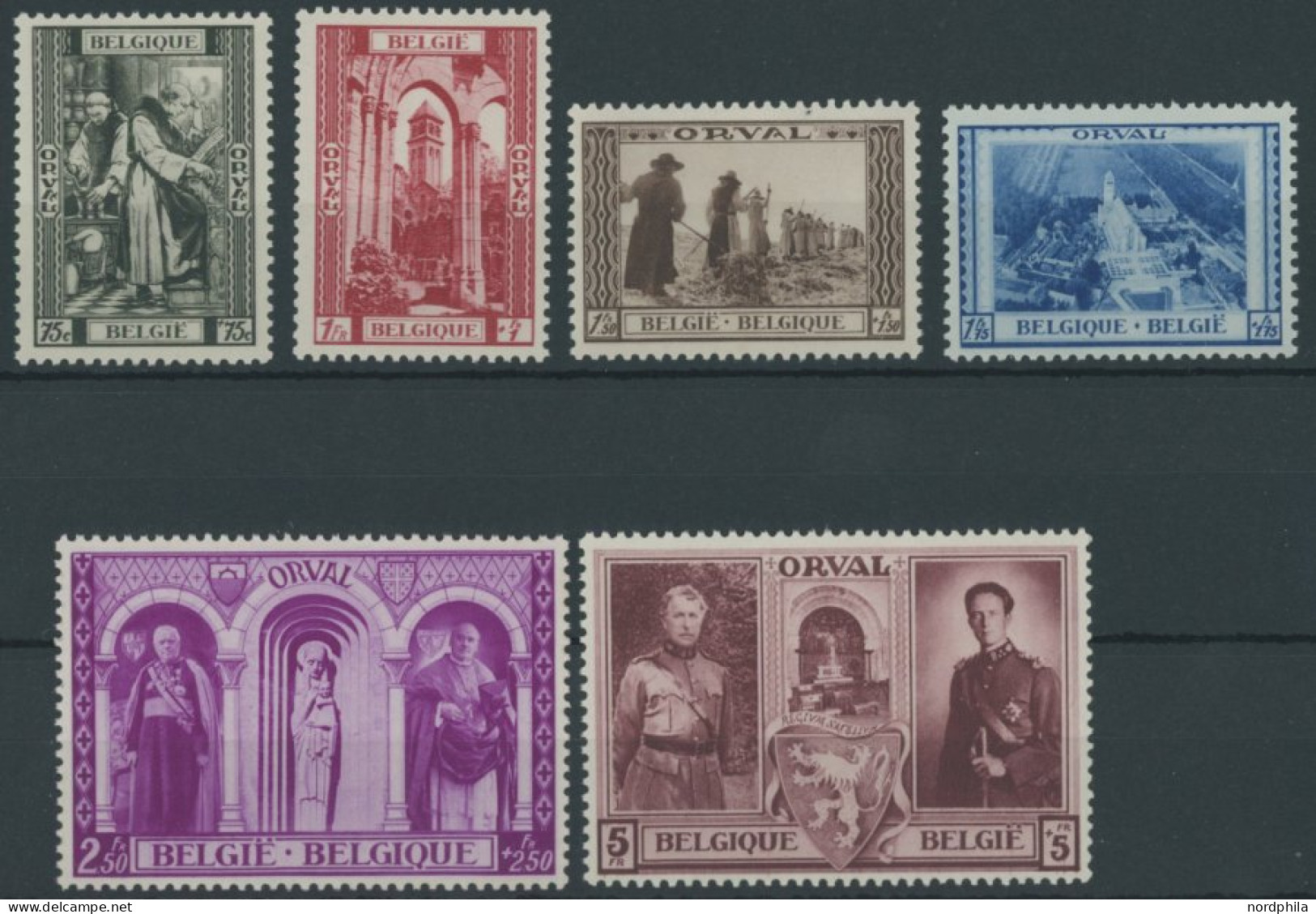 BELGIEN 514-19 , 1939, Wiederaufbau Der Abtei Orval, Postfrischer Prachtsatz, Mi. 70.- - Autres & Non Classés