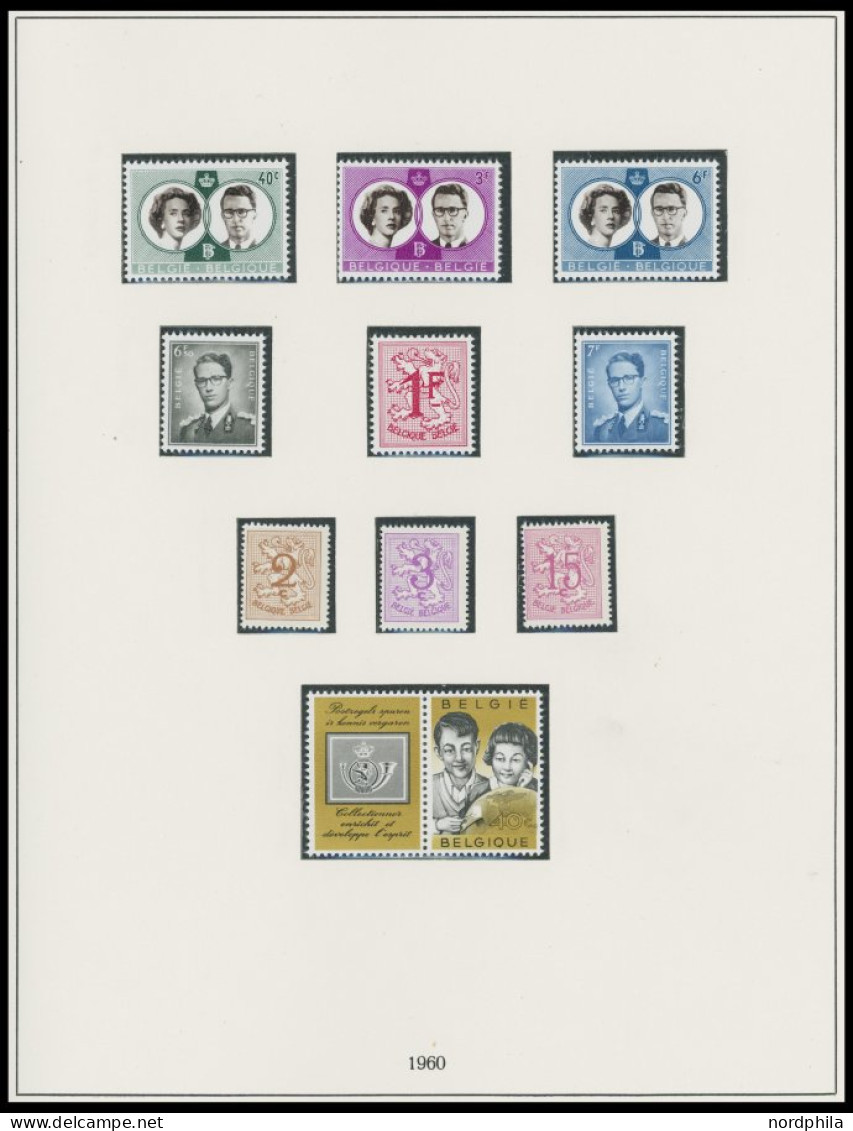 SAMMLUNGEN, LOTS , Bis Auf 3 Kleine Werte Komplette Postfrische Sammlung Belgien Von 1958-62 Auf Linder Falzlosseiten, M - Sammlungen