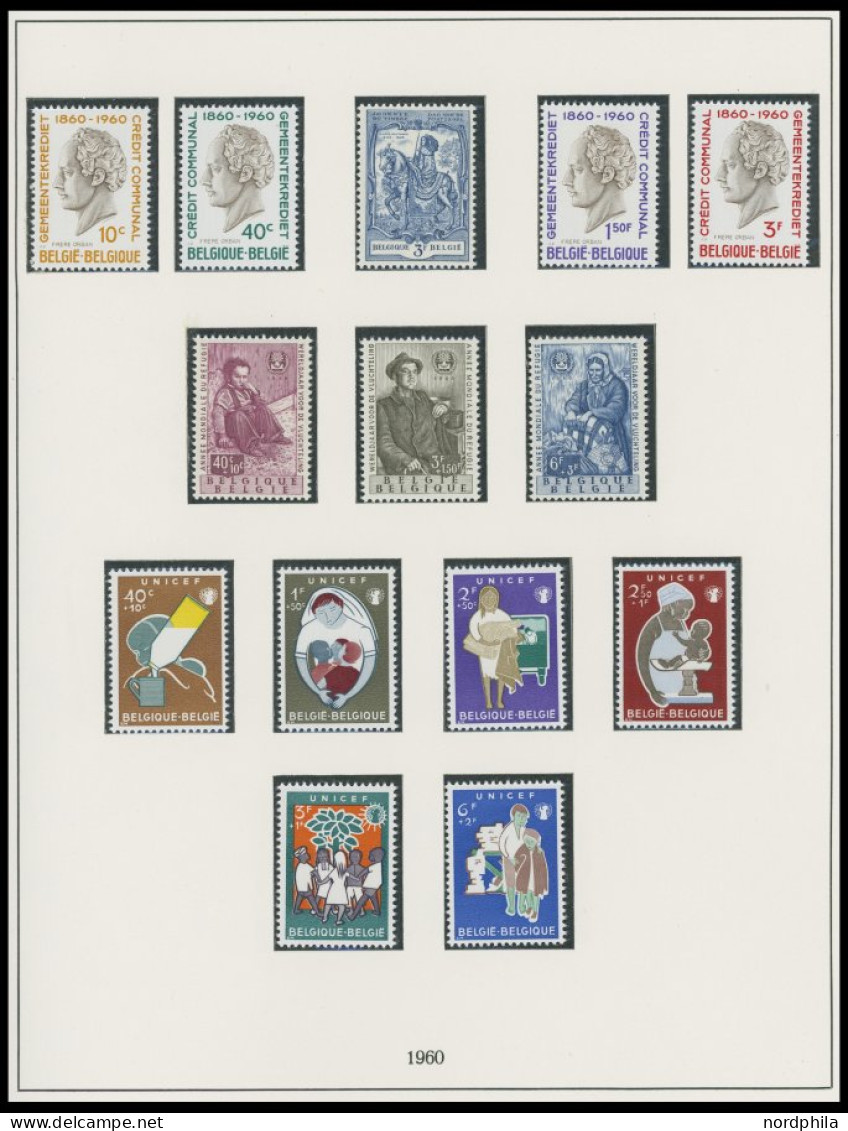 SAMMLUNGEN, LOTS , Bis Auf 3 Kleine Werte Komplette Postfrische Sammlung Belgien Von 1958-62 Auf Linder Falzlosseiten, M - Collections