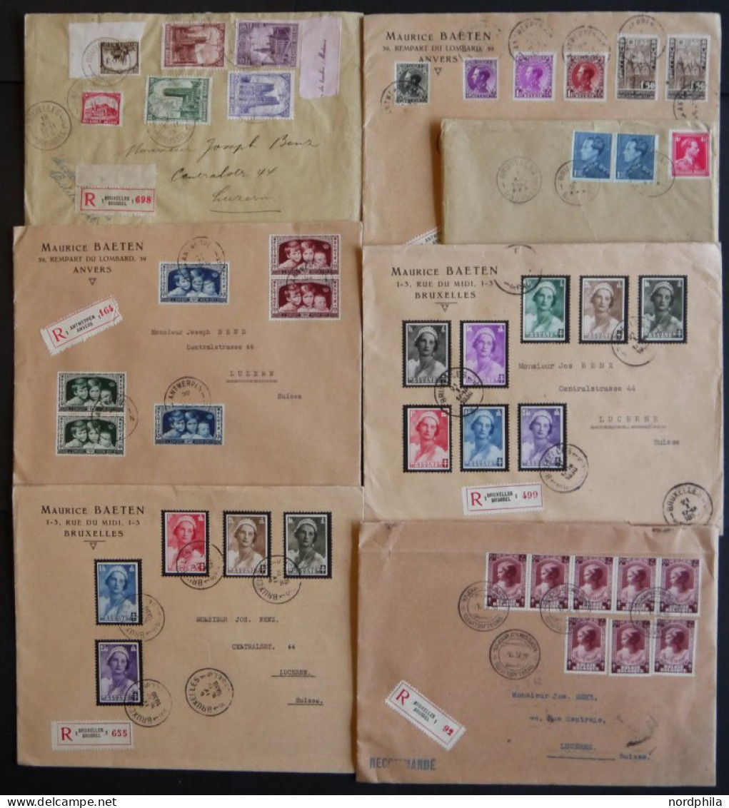 SAMMLUNGEN, LOTS 1928-37, 7 Einschreibbriefe In Die Schweiz Mit Verschiedenen Frankaturen, Meist Pracht - Collections
