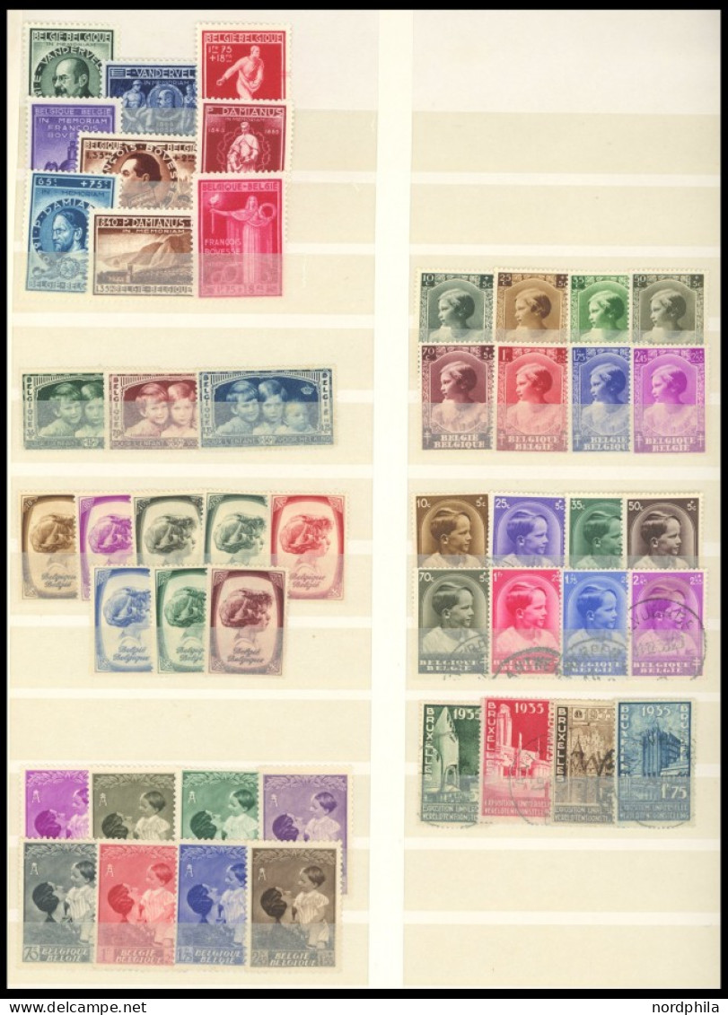 SAMMLUNGEN, LOTS ,,o , Sammlung Belgien Im Einsteckbuch Bis 1967 Mit Vielen Guten Mittleren Ausgaben, Meist Prachterhalt - Collections