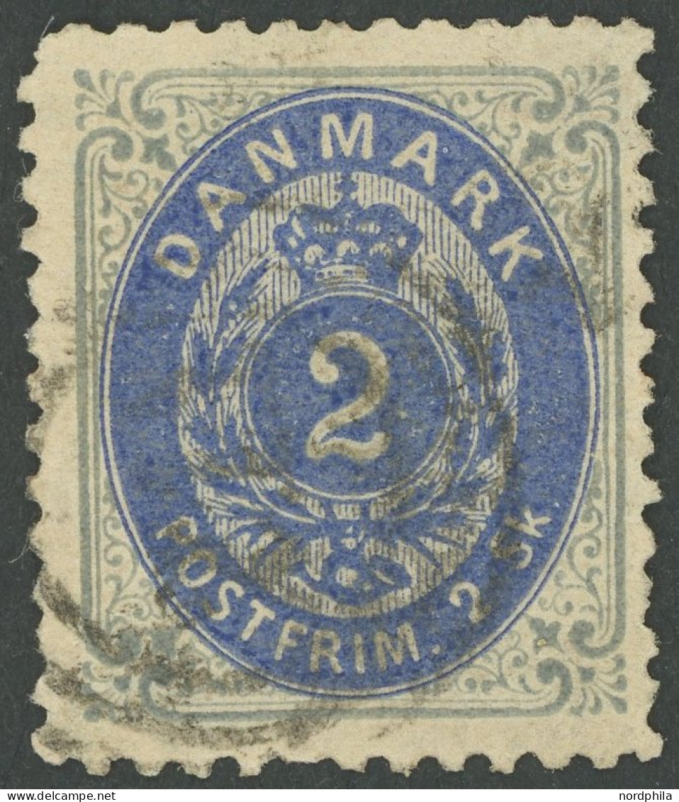 DÄNEMARK 16IB O, 1871, 2 S. Grau/ultramarin, Gezähnt L 121/2, üblich Gezähnt Pracht, Mi. 3200.- - Otros & Sin Clasificación