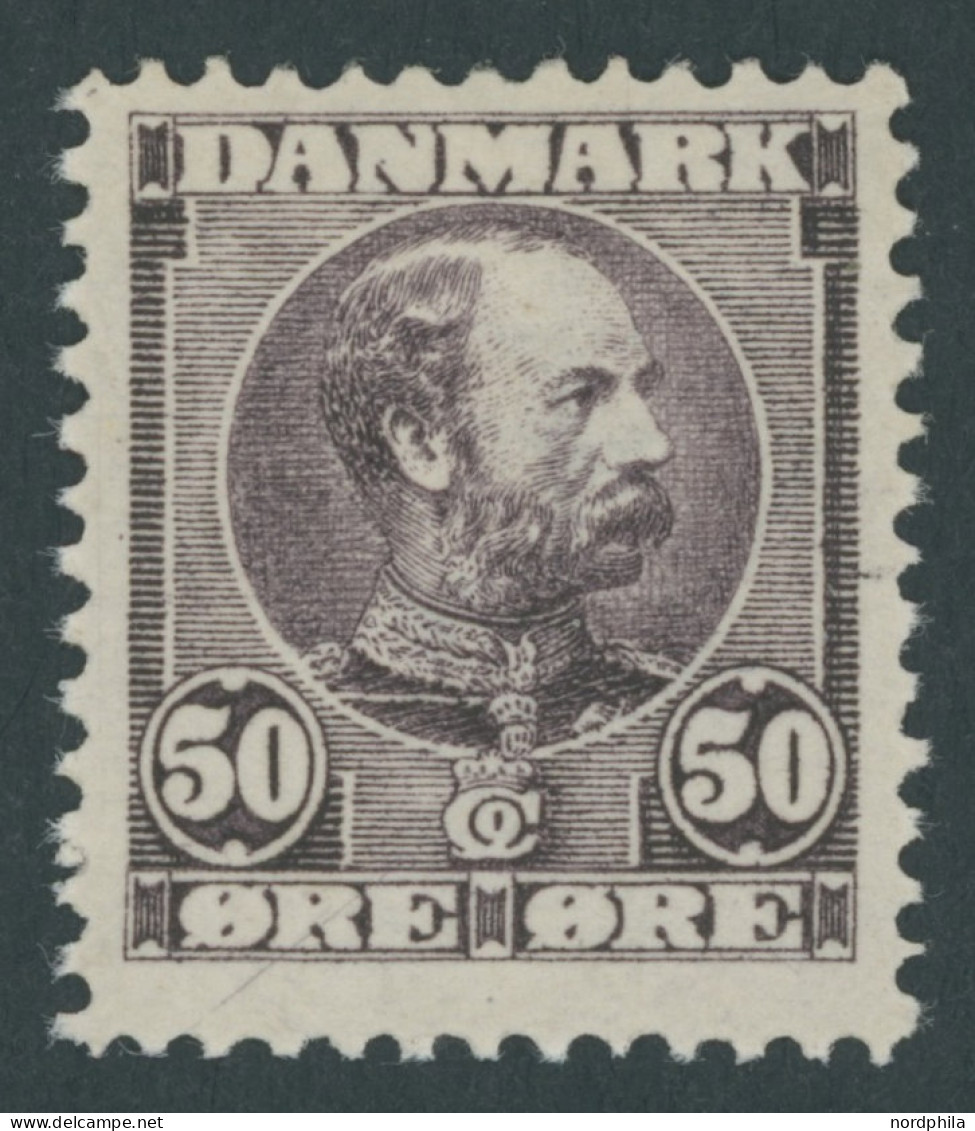 DÄNEMARK 51 , 1905, 50 Ø Dunkellila, Falzrest, Pracht, Mi. 60.- - Autres & Non Classés