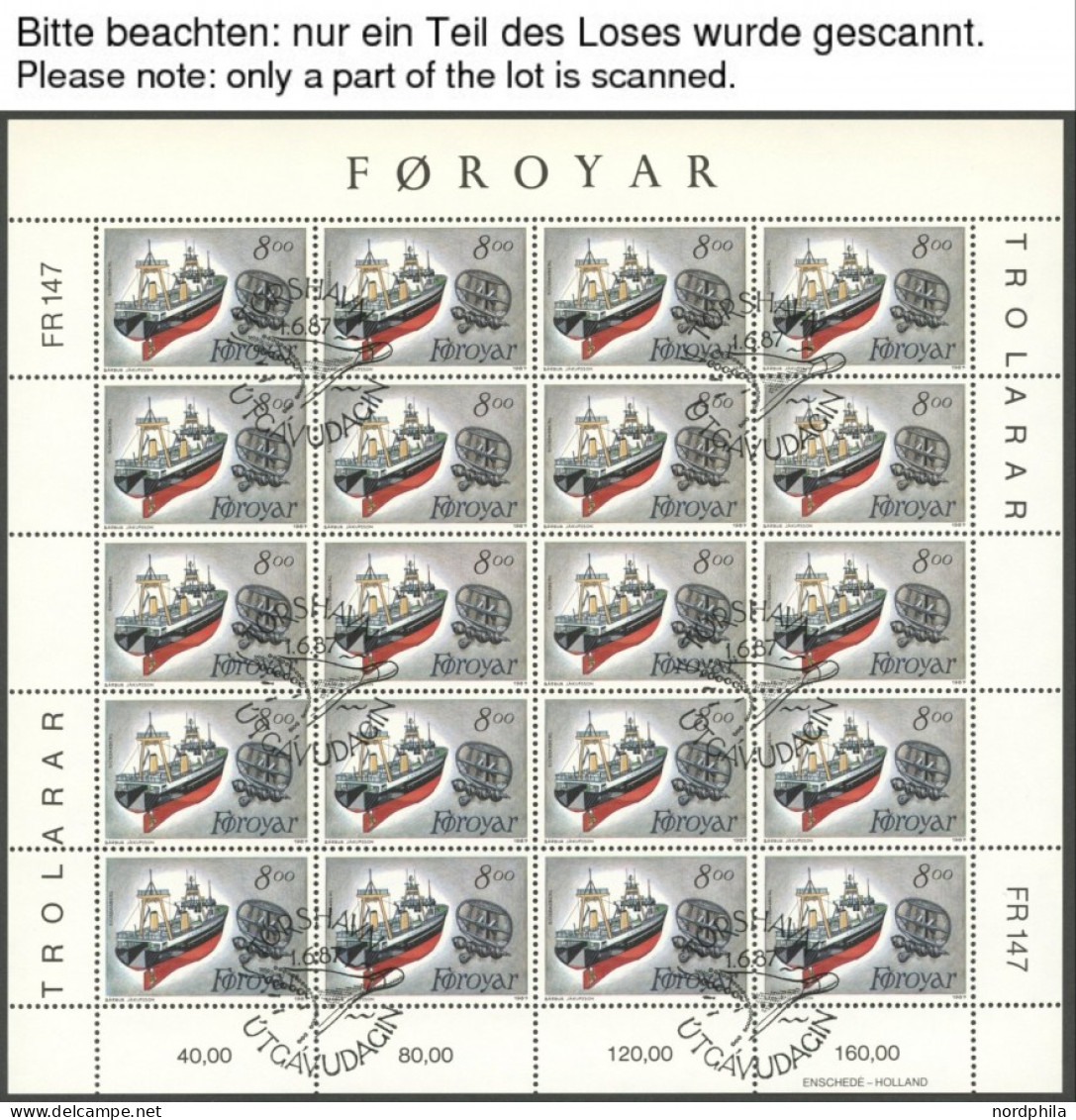 FÄRÖER 145-53,160/1KB O, 1986, 4 Kleinbogensätze, Ersttagsstempel, Pracht, Mi. 460.- - Féroé (Iles)