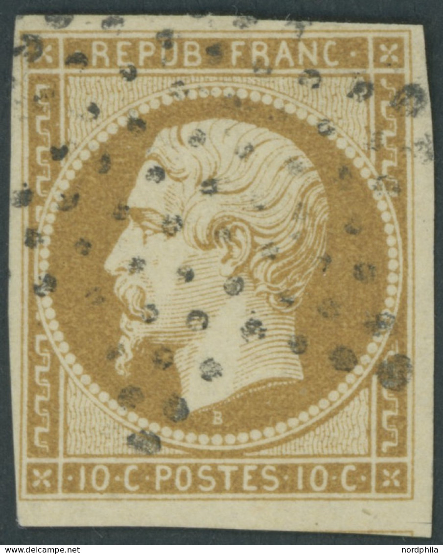 FRANKREICH 8a O, 1852, 10 C. Gelbbraun, Pracht, Mi. 700.- - Other & Unclassified