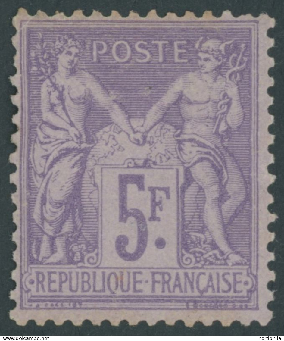 FRANKREICH 76 , 1877, 5 Fr. Violett Auf Helllila, Falzreste, Feinst, Mi. 450.- - Sonstige & Ohne Zuordnung