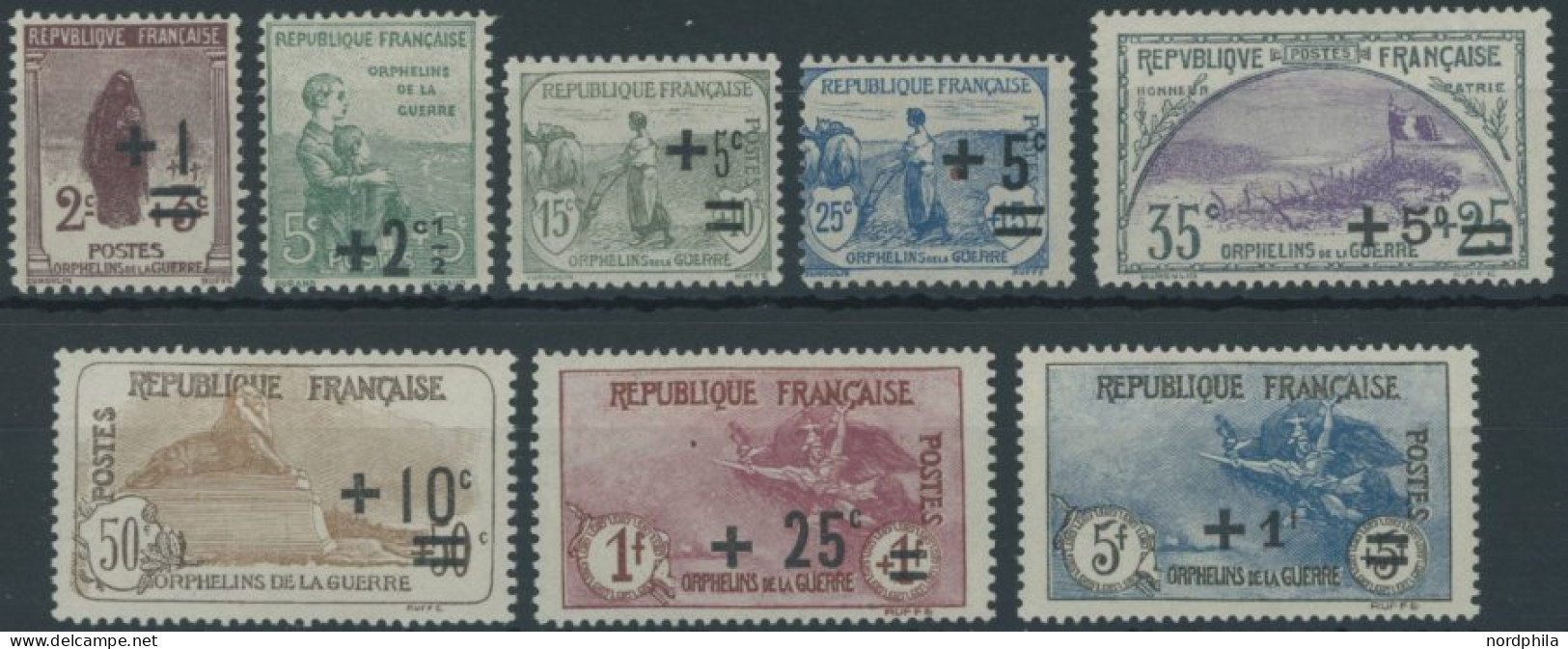 FRANKREICH 144-51 , 1922, Kriegswaisen, Falzreste, Prachtsatz - Autres & Non Classés