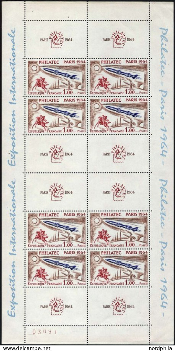 FRANKREICH 1480KB , 1964, 1 Fr. Philatec Im Kleinbogen, Pracht, Mi. 180.- - Other & Unclassified