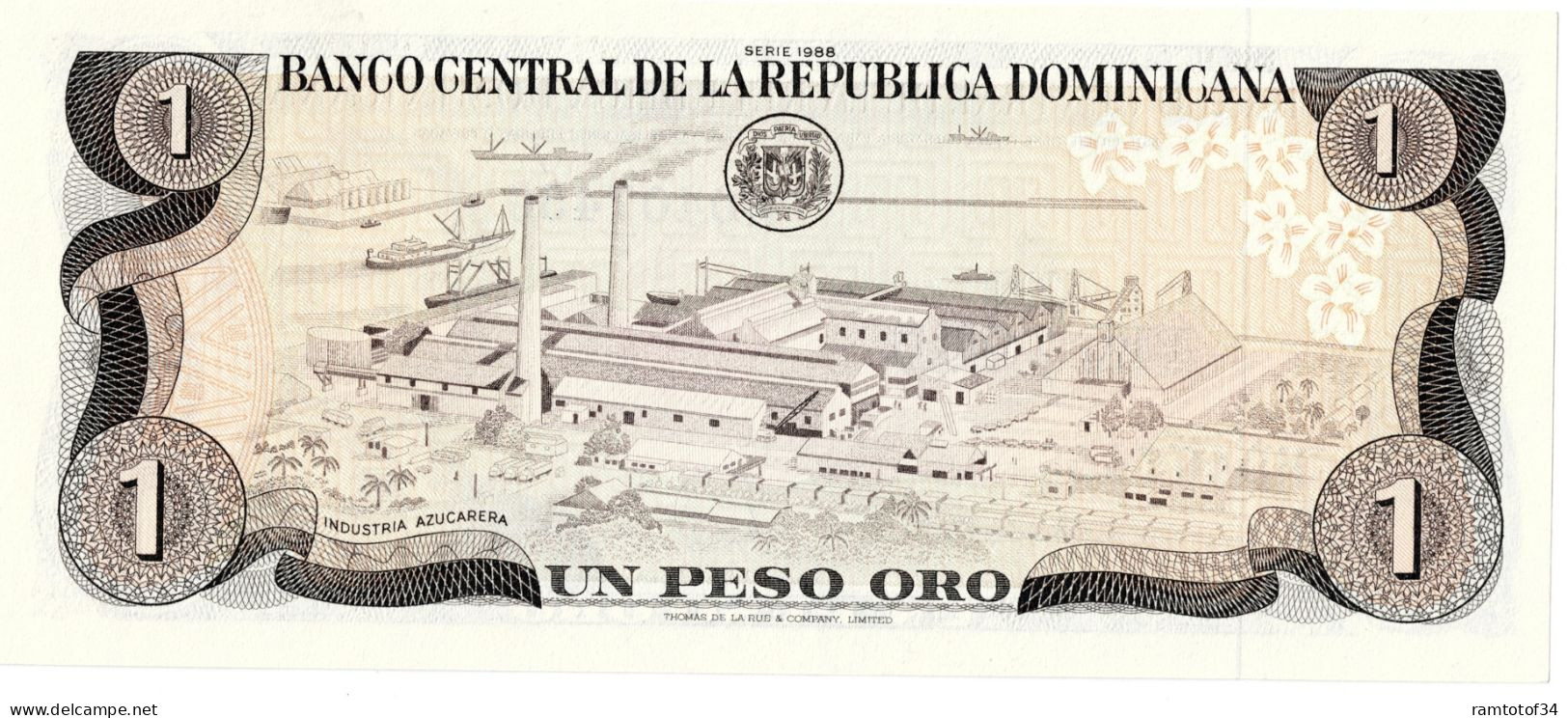 REPUBLIQUE DOMINICAINE - 1 Pesos Oro 1988 - UNC - Dominicaine