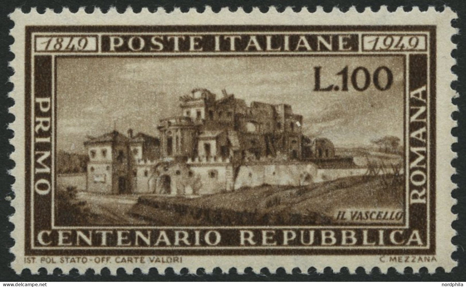 ITALIEN 773 , 1949, 100 L. Republica Romana, Pracht, Mi. 300.- - 1946-60: Mint/hinged