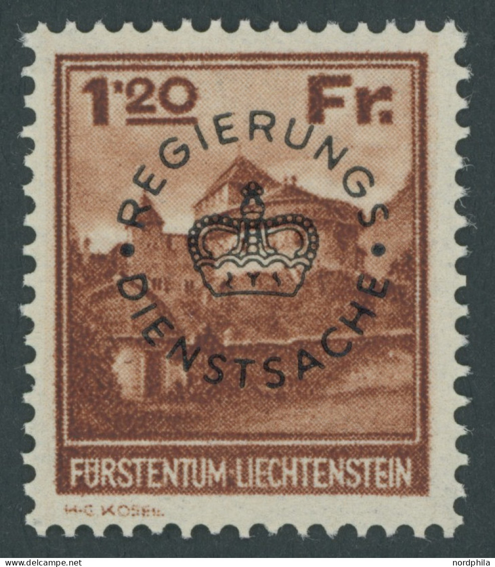 DIENSTMARKEN D 10 , 1933, 1.20 Fr. Schwarzbraunorange, Postfrisch, Pracht, Mi. 260.- - Official