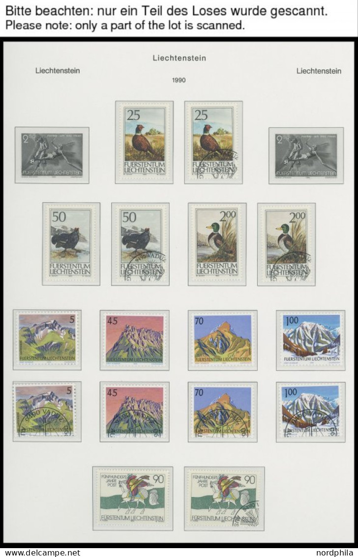 SAMMLUNGEN ,o , Komplette Sammlung Liechtenstein Von 1986-96 (bis Auf 6 Werte) Im KA-BE Falzlosalbum, Zweifach Gesammelt - Sammlungen