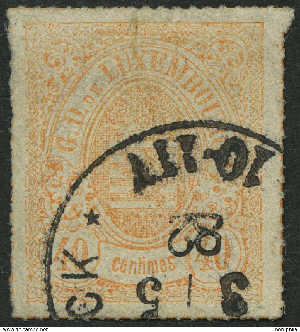 LUXEMBURG 23b O, 1871, 40 C. Mattorange, Pracht, Mi. 100.- - Oficiales