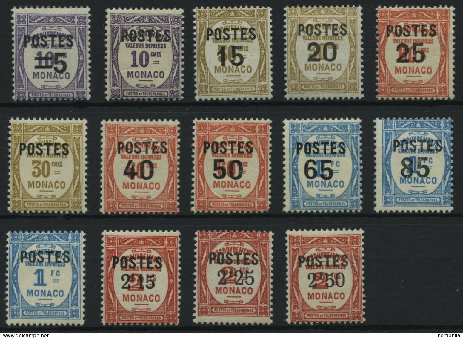 MONACO 149-62 , 1937, Postauftragsmarken, Falzrest, Prachtsatz - Andere & Zonder Classificatie