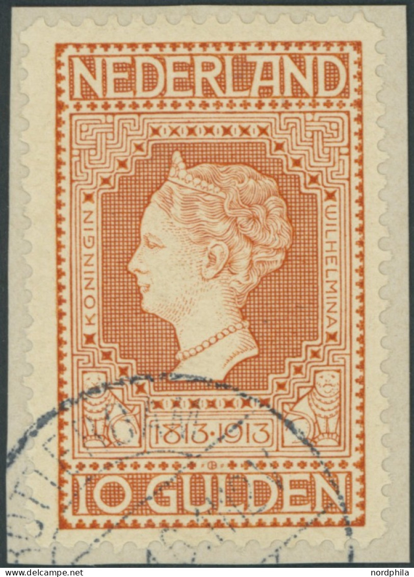 NIEDERLANDE 92 BrfStk, 1913, 10 G. Rotorange Auf Gelb, Prachtbriefstück, Mi. 850.- - Autres & Non Classés