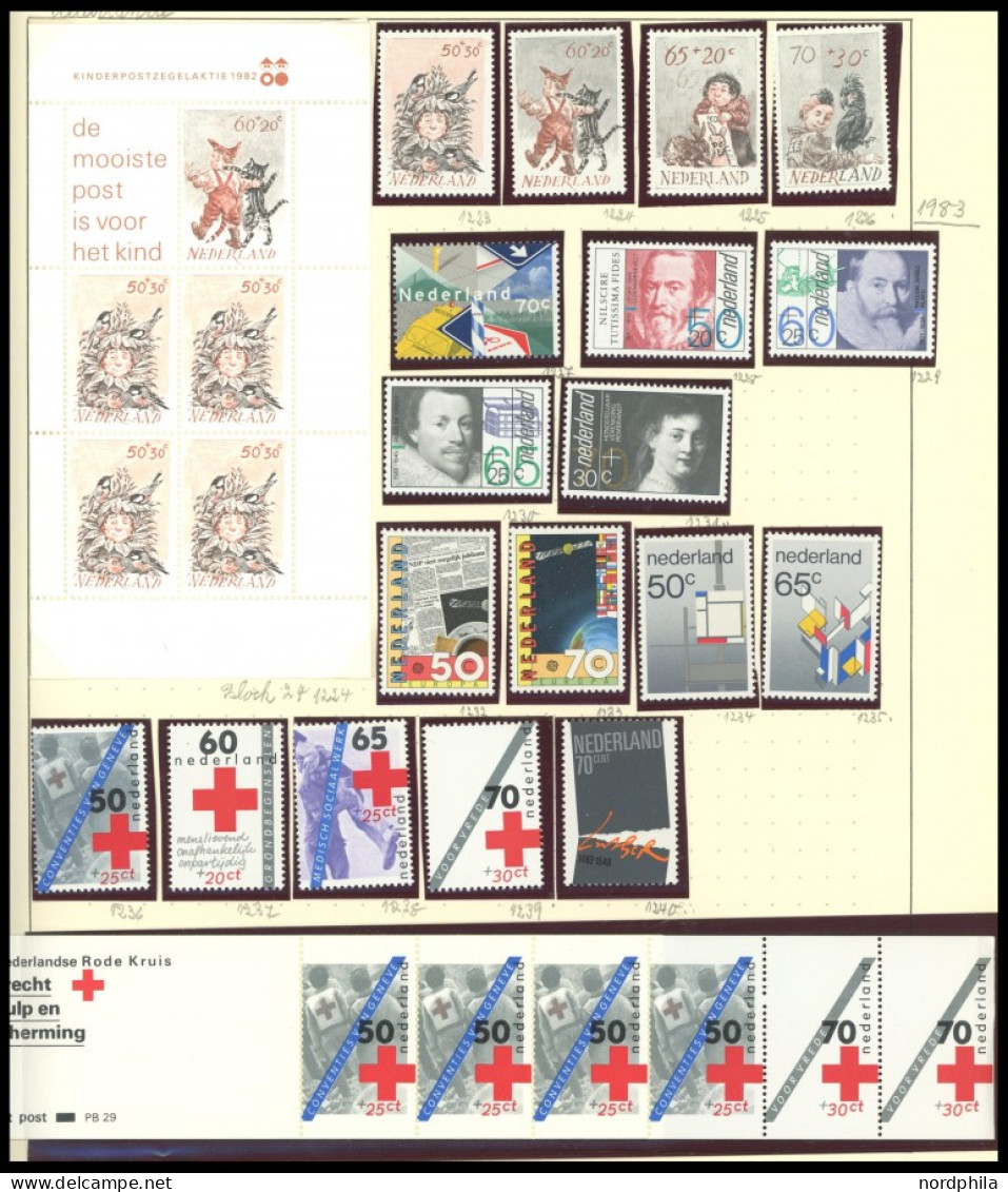 SAMMLUNGEN, LOTS ,o , Sammlung Niederlande Bis 1987, Die Ersten Jahre Kaum Vertreten, Ab 1968 Scheinbar Postfrisch Kompl - Sammlungen