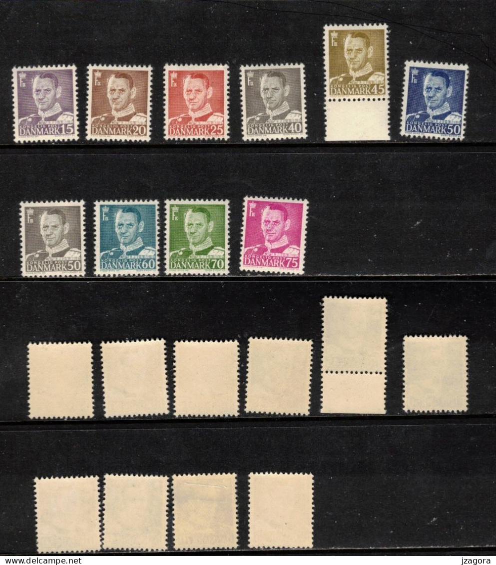 KING FREDERIK IX DENMARK DANMARK DÄNEMARK 1950 MNH MI 303 305 307 311 312 313 314 316 317 (MH*) 318 - Unused Stamps