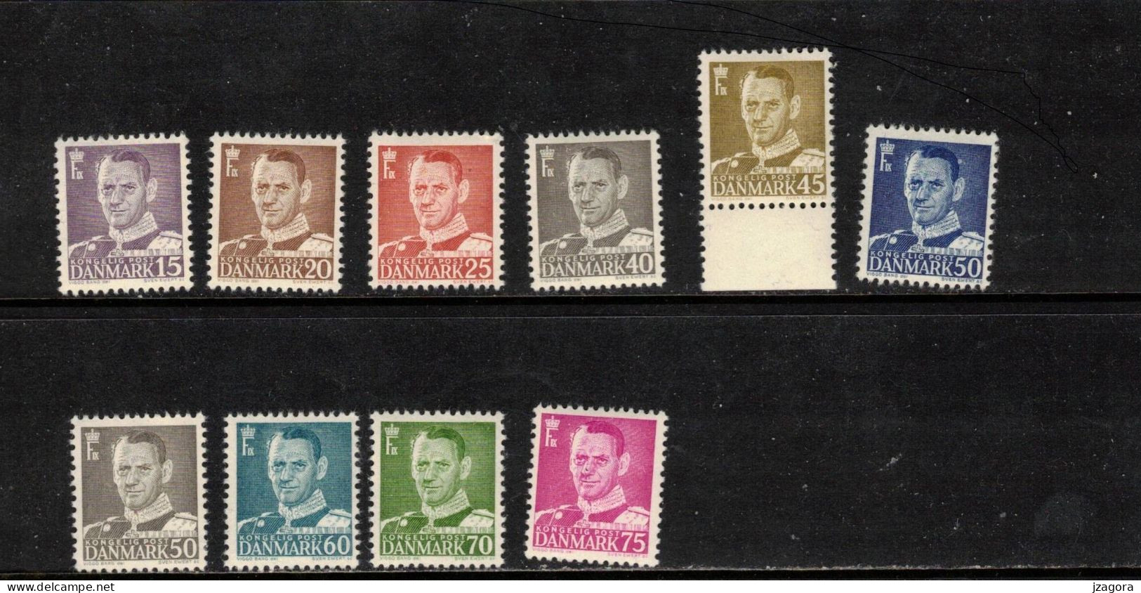 KING FREDERIK IX DENMARK DANMARK DÄNEMARK 1950 MNH MI 303 305 307 311 312 313 314 316 317 (MH*) 318 - Nuevos