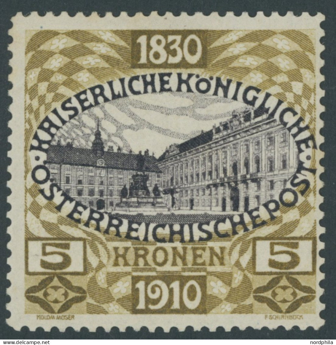 ÖSTERREICH 1867-1918 176 , 1910, 5 Kr. 80. Geburtstag, Falzrest, Pracht, Mi. 140.- - Autres & Non Classés