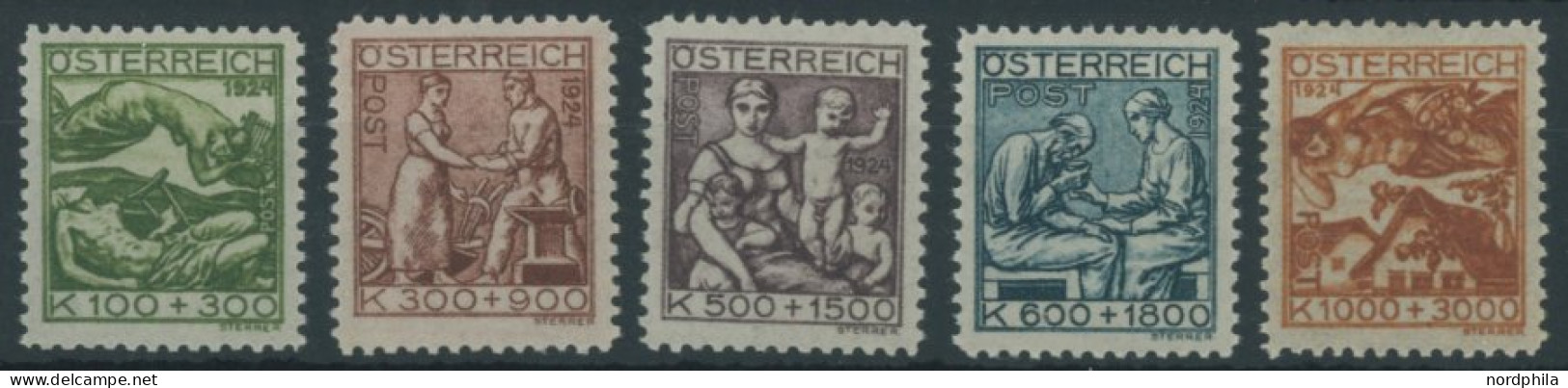 ÖSTERREICH 1918-1938 442-46 , 1924, Jugend Und TBC-Fürsorge, Postfrischer Prachtsatz, Mi. 90.- - Autres & Non Classés