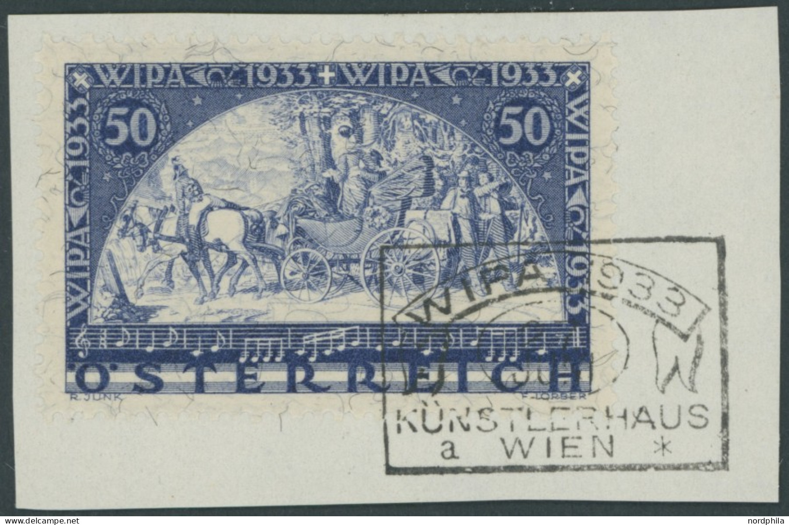 ÖSTERREICH 1918-1938 556A BrfStk, 1933, 50 G. WIPA, Faserpapier, Sonderstempel, Prachtbriefstück - Andere & Zonder Classificatie